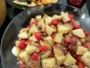 New potato salad with cherry tomatoes, olives and garbanzos
