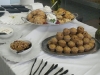 Brunch buffet White chocolate and macademia muffins, granola, scones
