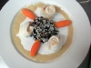 •	Sole vin blanc, mixed grain pilaf, tourne carrots, and sauce supreme