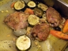 Chicken legs with roasted vegetables