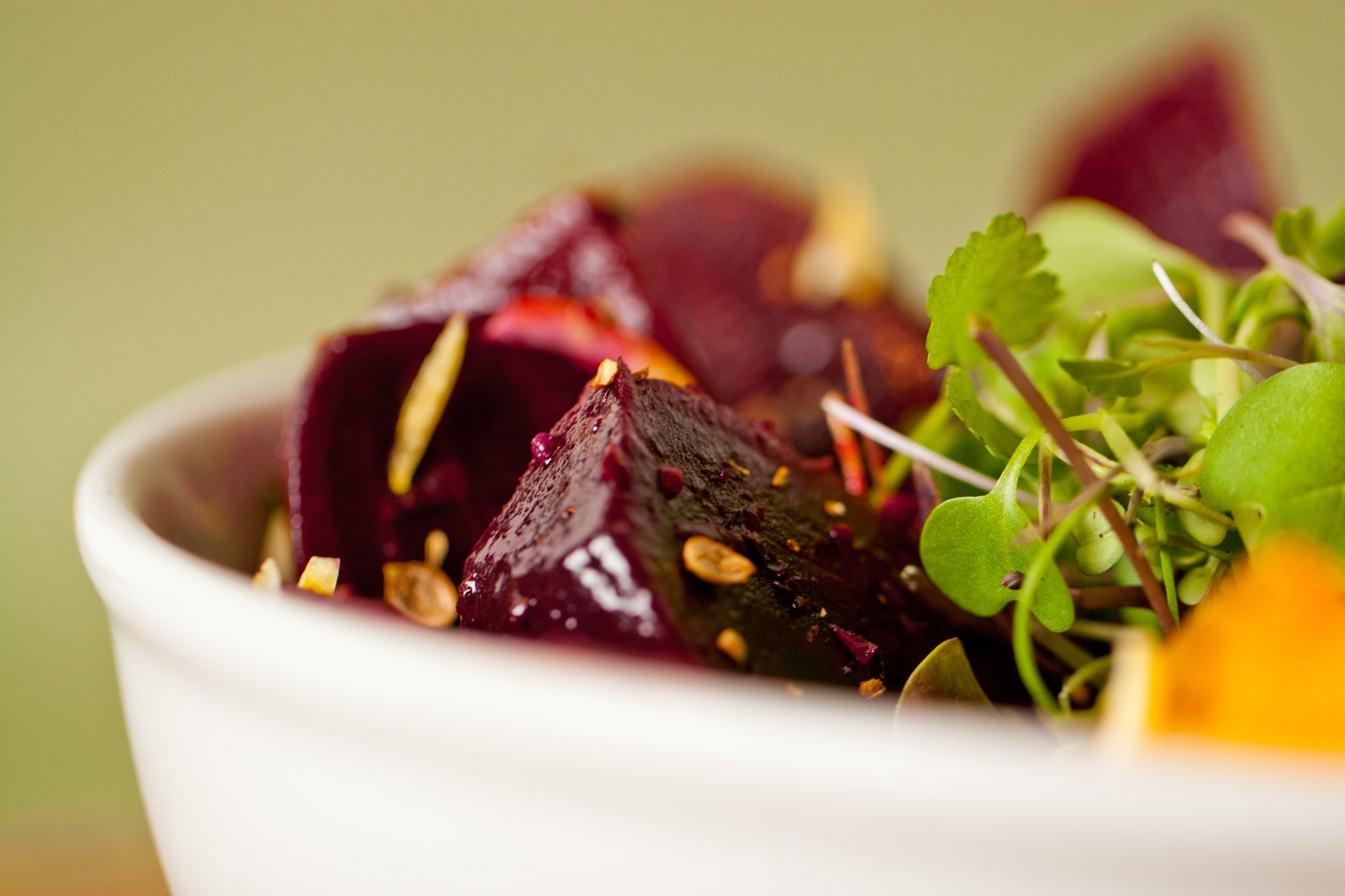 Beet Salad with Cracked Coriander and Pistachio
