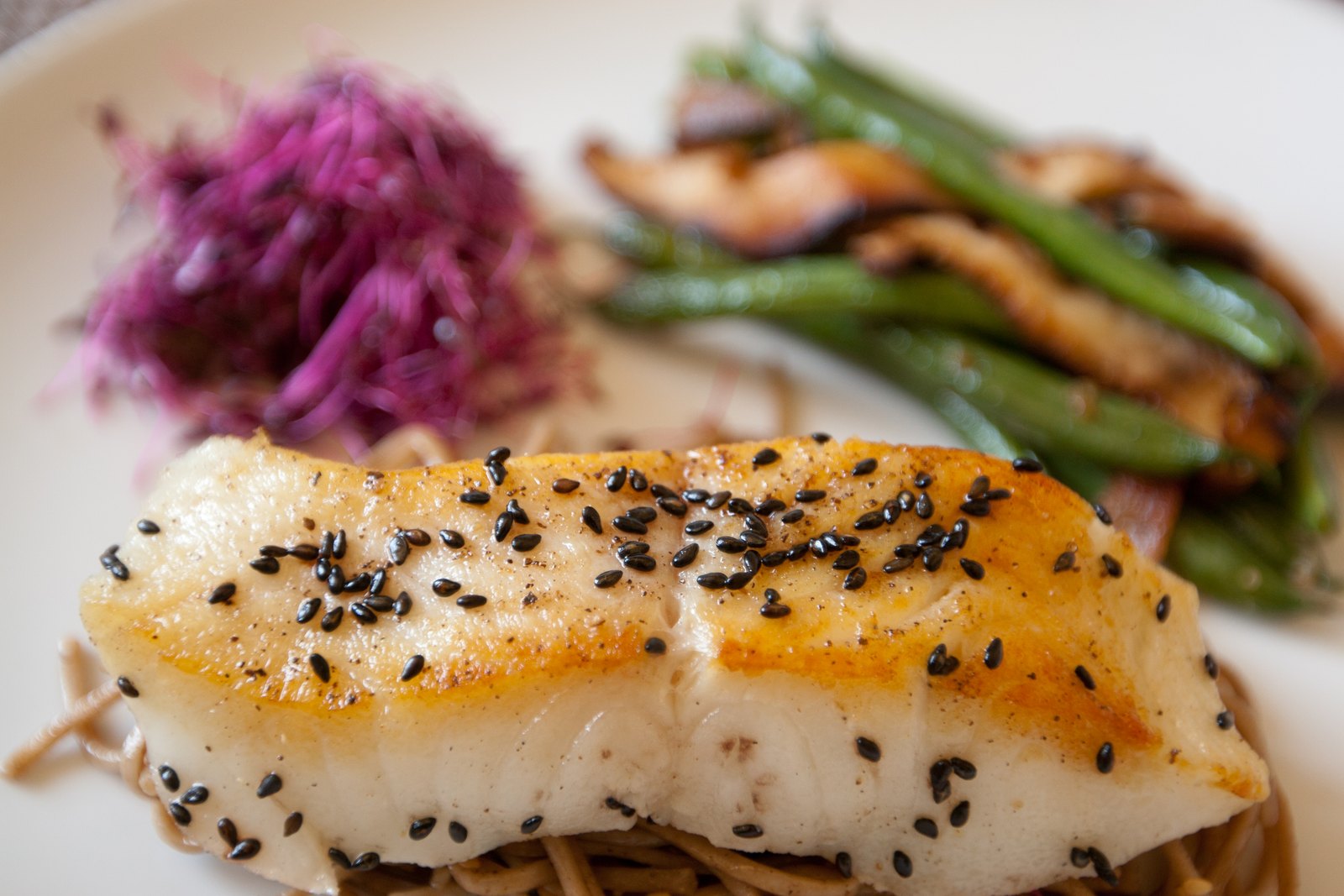 Sake and Mirin Steamed Sea Bass