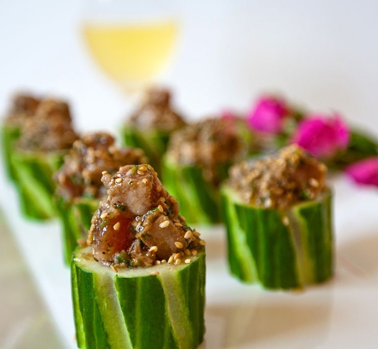Spicy Tuna Tartare in Cucumber Cups